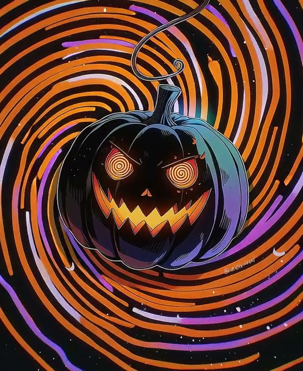 Hypno Jack-o'-Lantern Halloween artwork