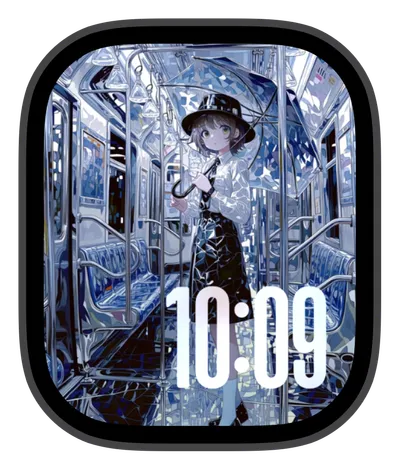 Anime Apple Watch face — Blue Umbrella by Watch Lux