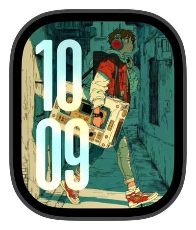 Anime Apple Watch face — Boombox Stroll by Watch Lux
