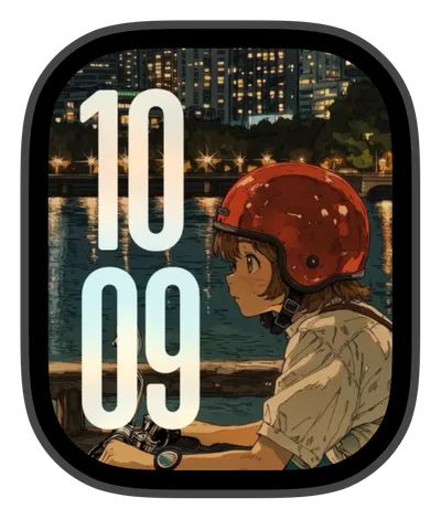 Anime Apple Watch face — City Ride by Watch Lux