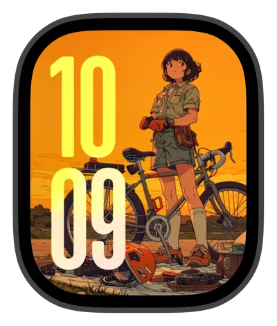 Anime Apple Watch face — Cycling Sunset by Watch Lux