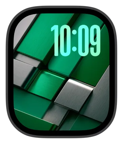 Aesthetic Apple Watch face — Emerald Weave by Watch Lux