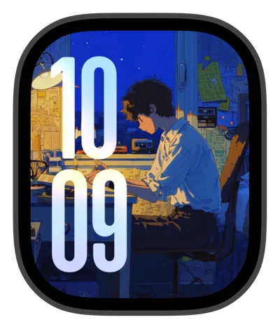 Anime Apple Watch face — Evening Study by Watch Lux