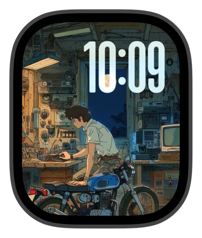 Anime Apple Watch face — Garage Workshop by Watch Lux