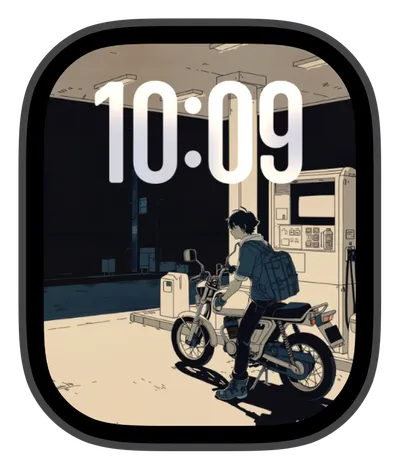 Anime Apple Watch face — Gas Station by Watch Lux