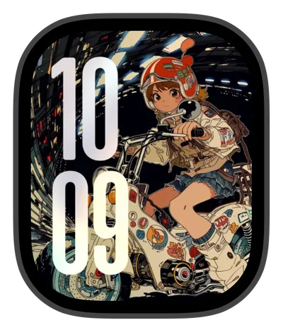 Anime Apple Watch face — Girl Rider by Watch Lux
