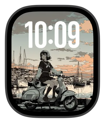 Anime Apple Watch face — Harbor Ride by Watch Lux