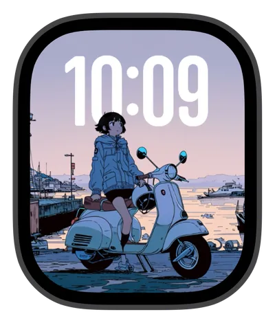 Anime Apple Watch face — Harbor Vespa by Watch Lux