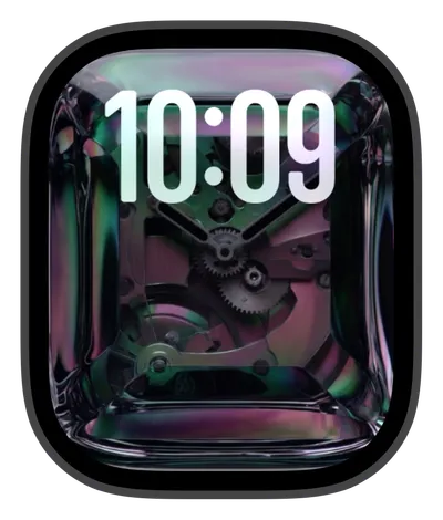 Luxury Apple Watch face — Iridescent Gears by Watch Lux