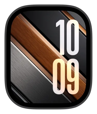 Luxury Apple Watch face — Metallic Wood by Watch Lux
