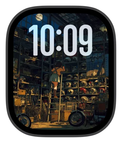 Anime Apple Watch face — Midnight Garage by Watch Lux