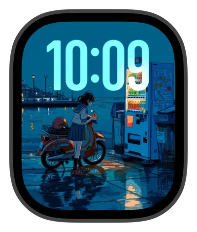 Anime Apple Watch face — Moped Night by Watch Lux