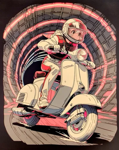 Cyberpunk Apple Watch face — Neon Scooter by Watch Lux