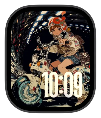 Anime Apple Watch face — Night Rider by Watch Lux