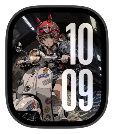 Anime Apple Watch face — Night Scooter  by Watch Lux