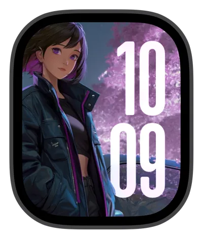 Cyberpunk Apple Watch face — Purple Haze by Watch Lux