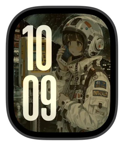 Cyberpunk Apple Watch face — Rainy Call by Watch Lux