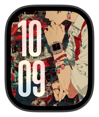Cyberpunk Apple Watch face — Tech Anime by Watch Lux