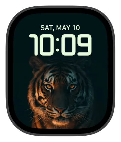 Cute & Kawaii Apple Watch face — Tiger's Gaze by Watch Lux