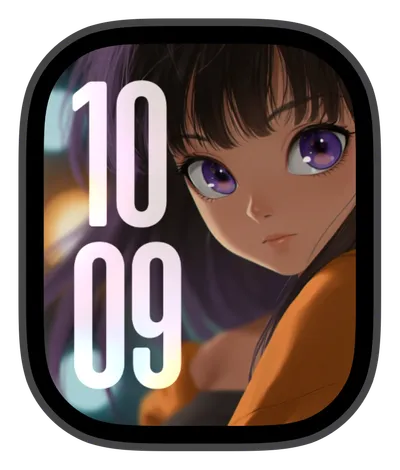 Anime Apple Watch face — Violet Gaze by Watch Lux