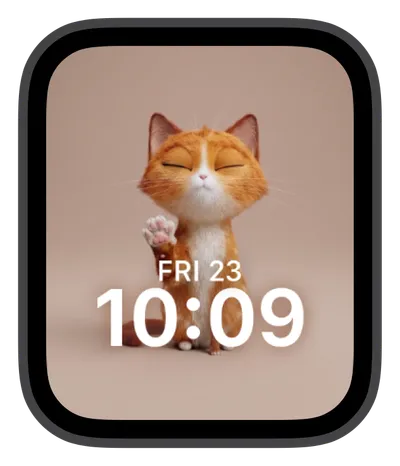 Cute & Kawaii Apple Watch face — Zen Kitty by Watch Lux